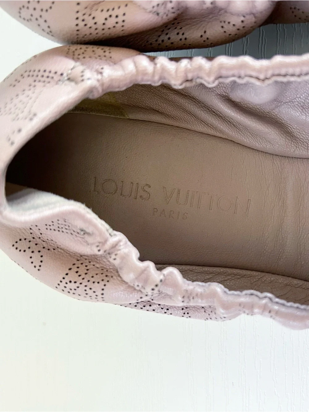 Louis Vuitton Pink Monogram Ballet Flats Size EU 37 Bow Logo